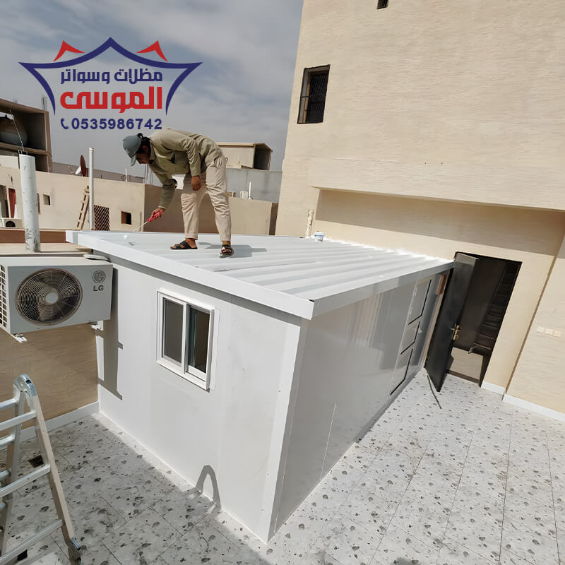 تركيب غرف ساندوتش بانل الرياض مؤسسة مظلات وسواتر الموسى 